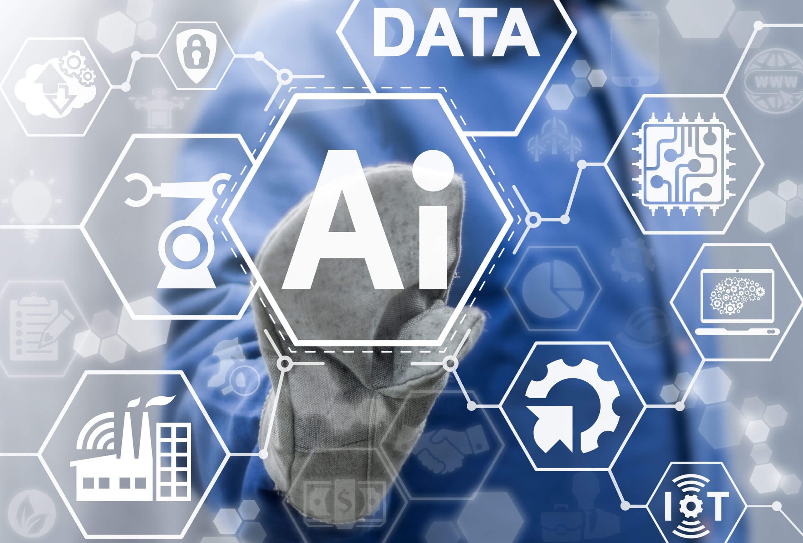 Automated warehouse and industry 4.0 concept — AI, IoT and robotics integrated into modern logistics operations